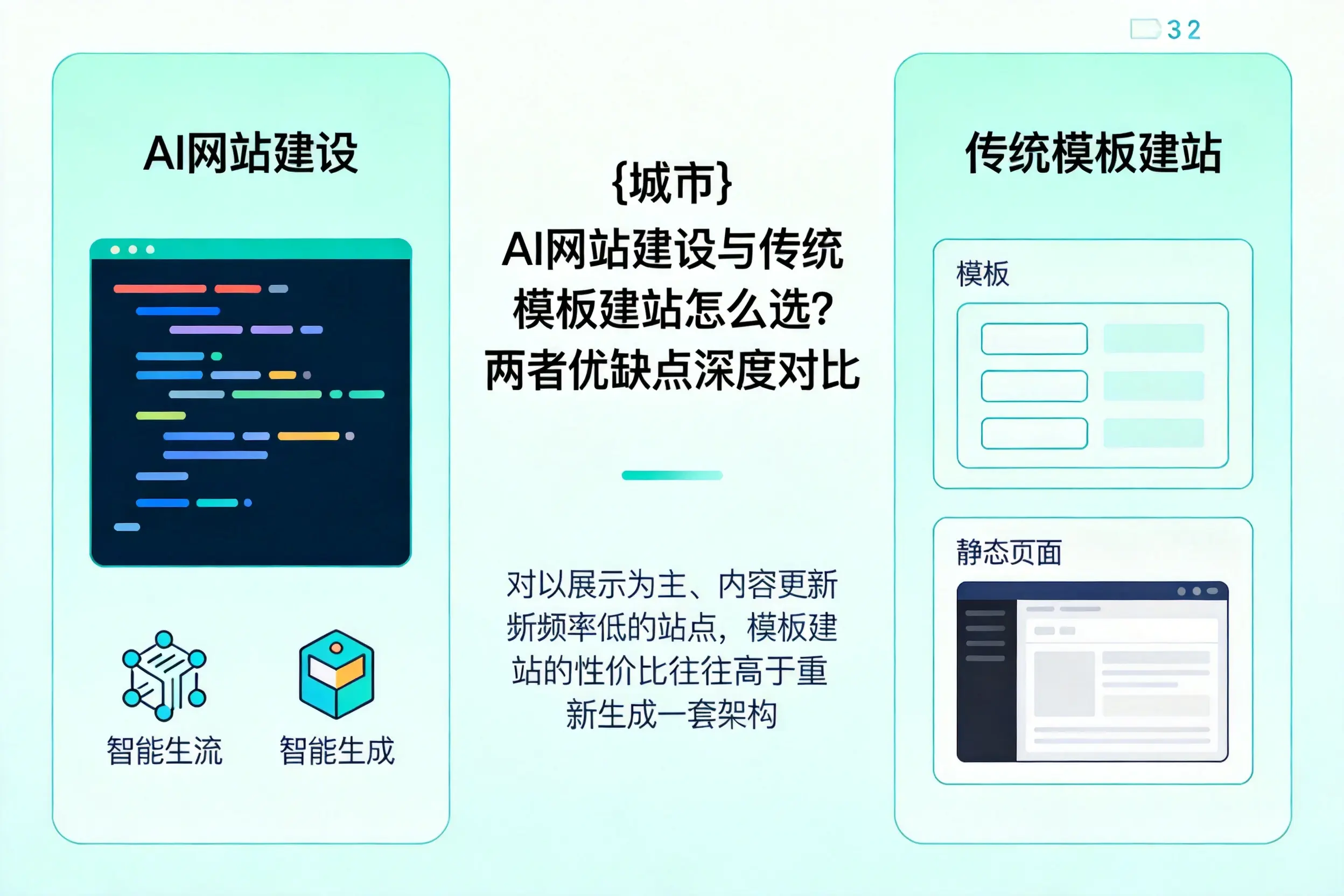 北屯AI网站建设与传统模板建站怎么选？两者优缺点深度对比