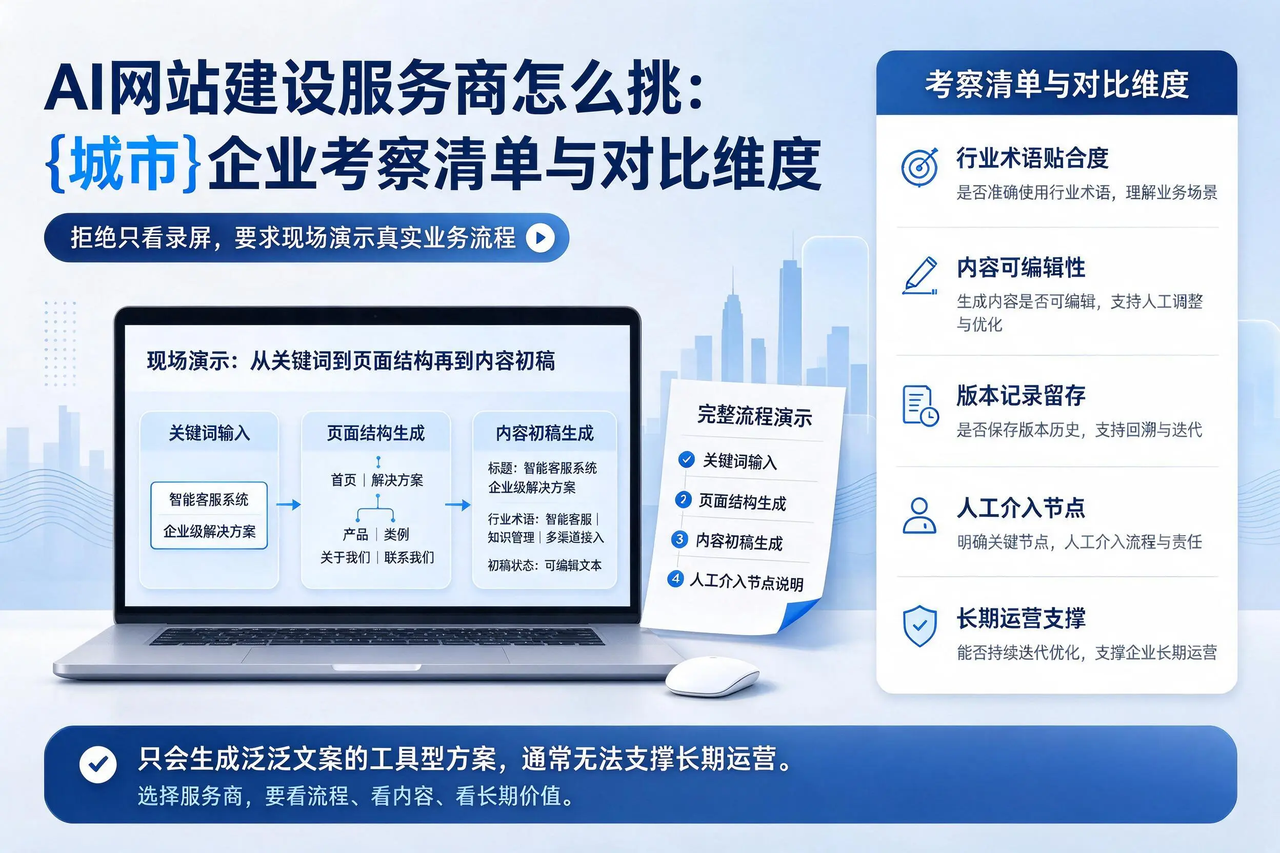 AI网站建设服务商怎么挑:北屯企业考察清单与对比维度