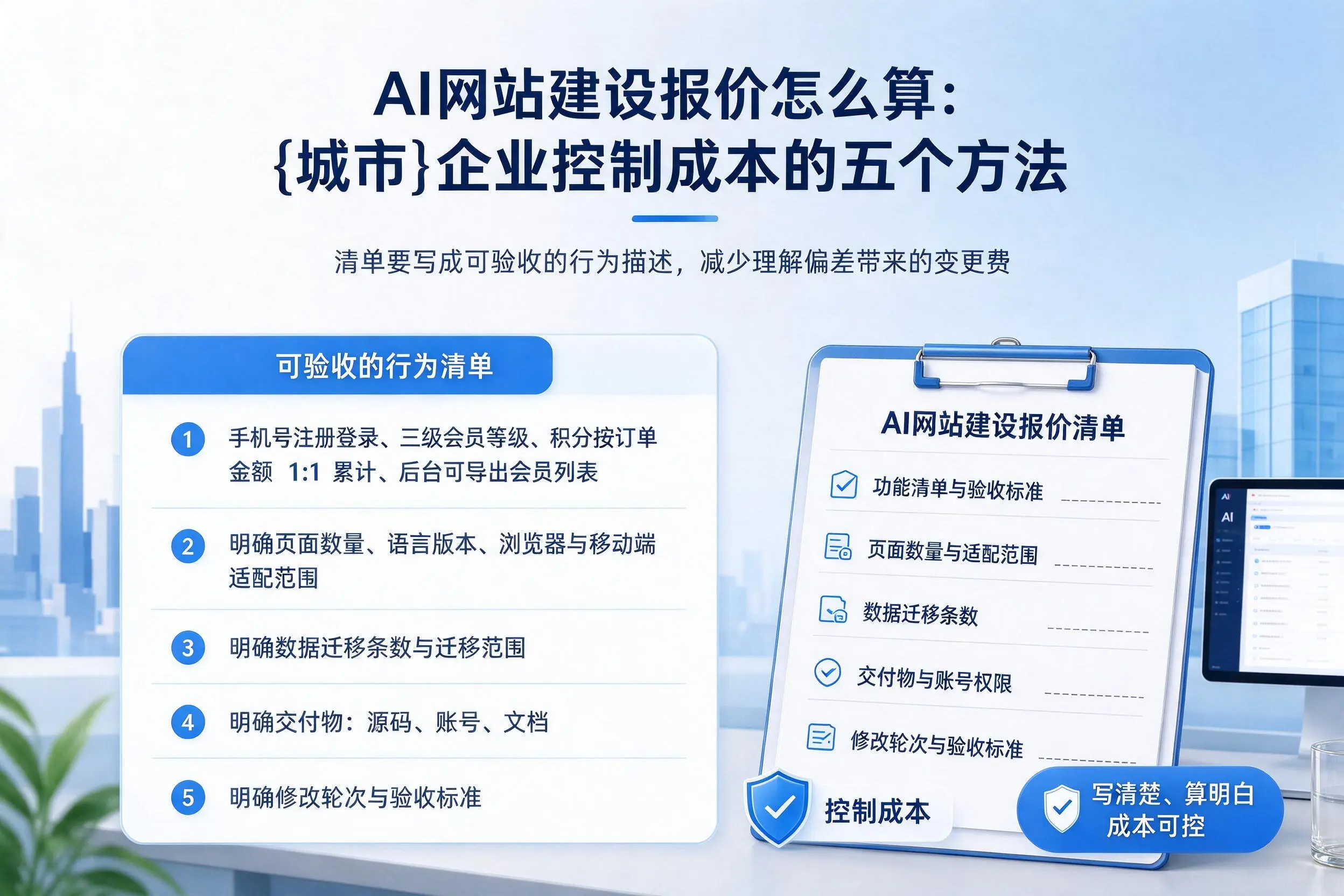 AI网站建设报价怎么算:北屯企业控制成本的五个方法